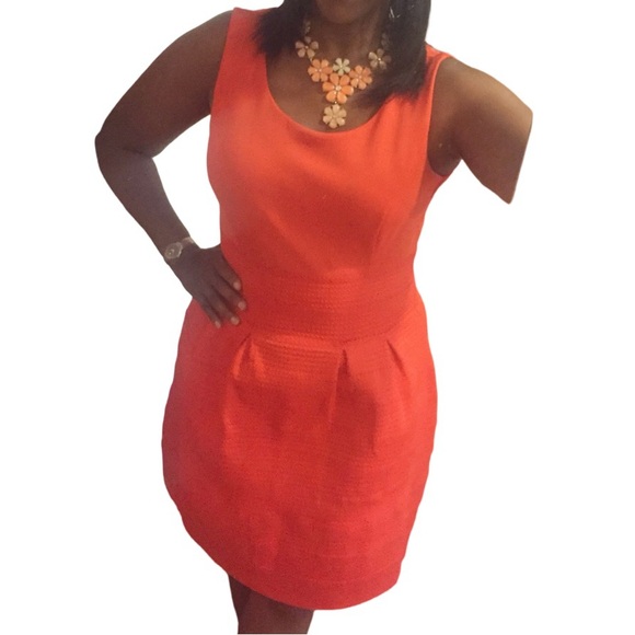 🤑SOLD🤑 BEAUTIFUL ORANGE NY & CO DRESS WITH FREE JEWELRY INCLUDED - Picture 6 of 7